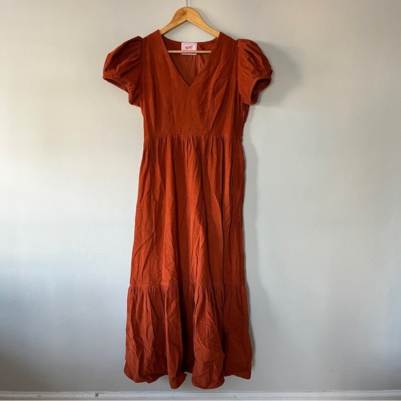 Banjanan Corduroy Franklin Dress in Honey Corduroy Size M - Picture 3 of 9